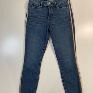 Abercrombie & Fitch Harper Low Rise Ankle Gold Ribbon Detailing Size 27/4 R